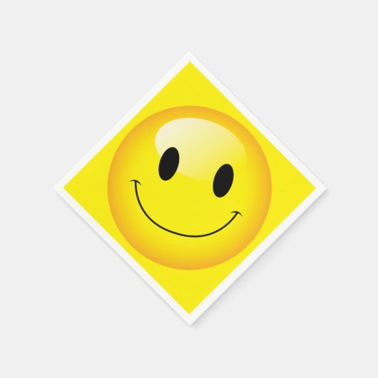 Serviette En Papier Parti Emoji Joyeux Emoticon Happy Face (Coin)