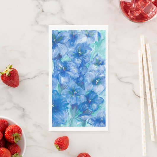 Serviette En Papier Parti Fleur sauvage Gentien Bleu (En situation)