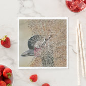 SERVIETTE EN PAPIER PARTI MONOGRAMME AFRICAIN CRANE BIRD (En situation)