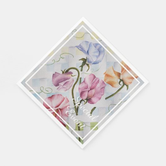 SERVIETTE EN PAPIER PARTI MONOGRAMME DES POIS SUCRÉS (Coin)