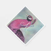 SERVIETTE EN PAPIER PARTI MONOGRAMME ROSE CHAUD (Coin)