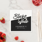 Serviette En Papier Parti noir et blanc chic (En situation)