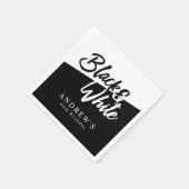 Serviette En Papier Parti noir et blanc chic (Coin)
