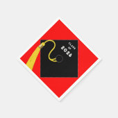 Serviette En Papier Parti Red Graduation 2025 (Coin)