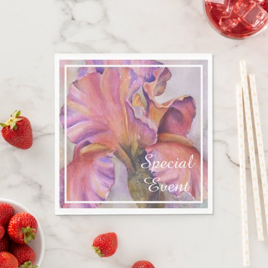 Serviette En Papier Parti rose Iris (En situation)