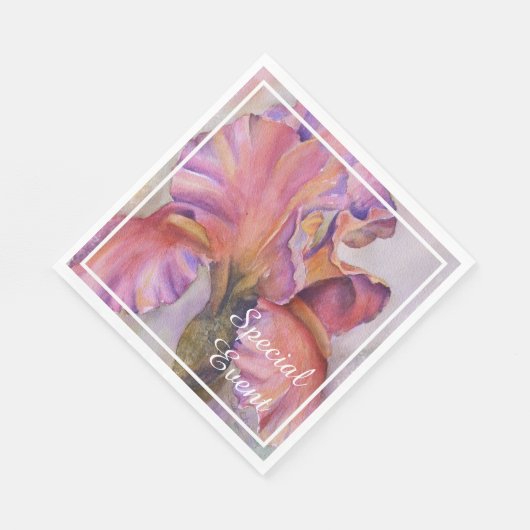 Serviette En Papier Parti rose Iris (Coin)
