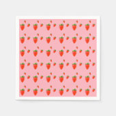 Serviette En Papier Parti rose Motif aux fraises rouges (Devant)