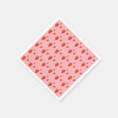 Serviette En Papier Parti rose Motif aux fraises rouges (Coin)