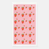 Serviette En Papier Parti rose Motif aux fraises rouges (Devant)