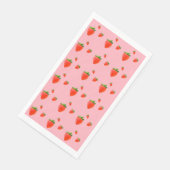 Serviette En Papier Parti rose Motif aux fraises rouges (Coin)