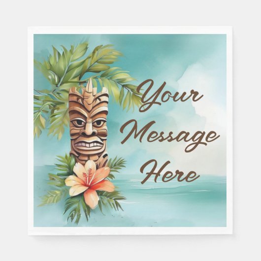 Serviette En Papier Parti Tropical Tiki (Devant)