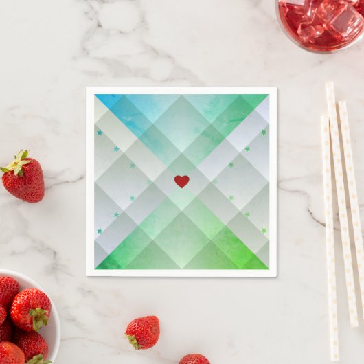 Serviette En Papier Parti Vert (En situation)