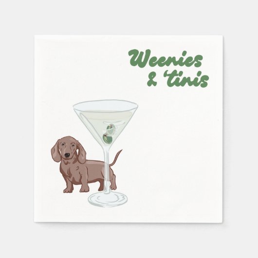 Serviette En Papier Parti Weenies & Martinis (Devant)