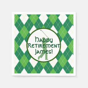Serviette En Papier Partie à motifs de losanges verte de motif et de