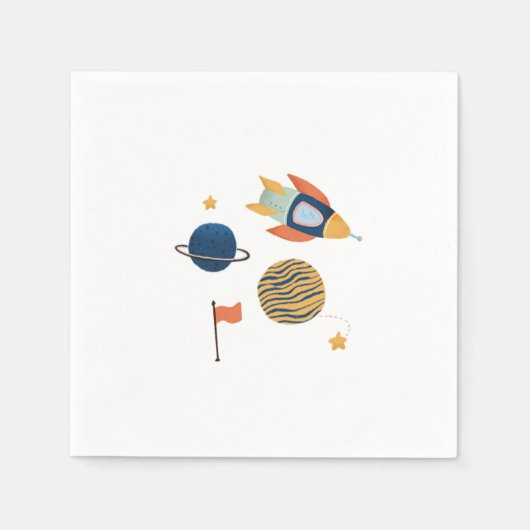 Serviette En Papier Partie Anniversaire de enfant spatiale Napkin (Devant)