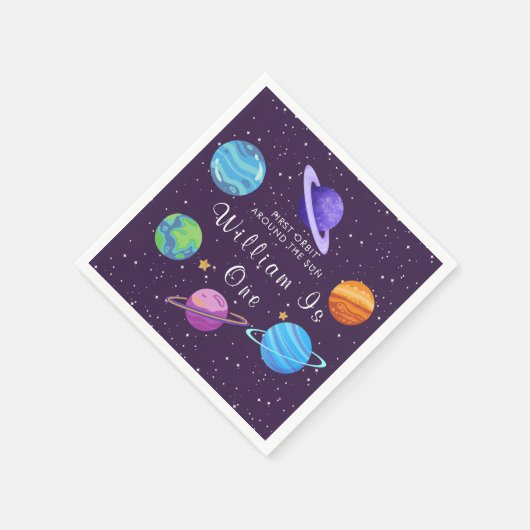 Serviette En Papier Partie d'anniversaire de l'espace extra-atmosphéri (Coin)