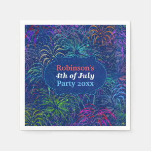 Serviette En Papier Partie de feux d'artifice 4 juillet personnalis