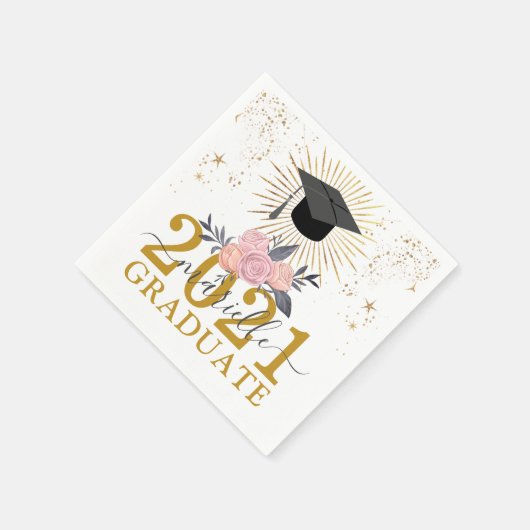 Serviette En Papier Partie de graduation Pink Gold Script Signature (Coin)