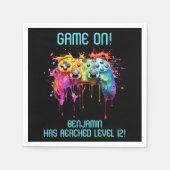 Serviette En Papier Partie de jeu vidéo de niveau Turquoise (Devant)