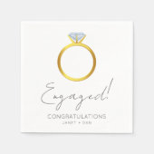 Serviette En Papier Partie de l'anneau Fiançailles engagée (Devant)