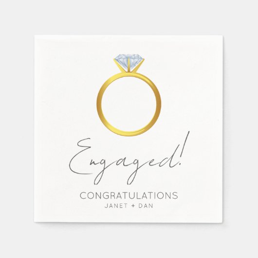 Serviette En Papier Partie de l'anneau Fiançailles engagée (Devant)