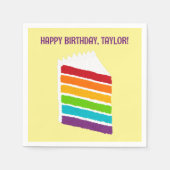Serviette En Papier Partie de Rainbow Cake Custom Party (Devant)