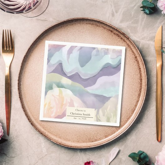 Serviette En Papier Partie de retrait de l'aquarelle Abstraite contemp