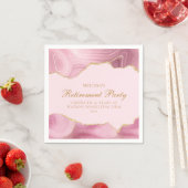 Serviette En Papier Partie de retraite chic Pink Gold Agate personnali (En situation)