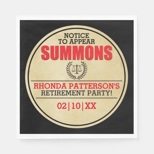 Serviette En Papier Partie de retraite convoquée (Devant)