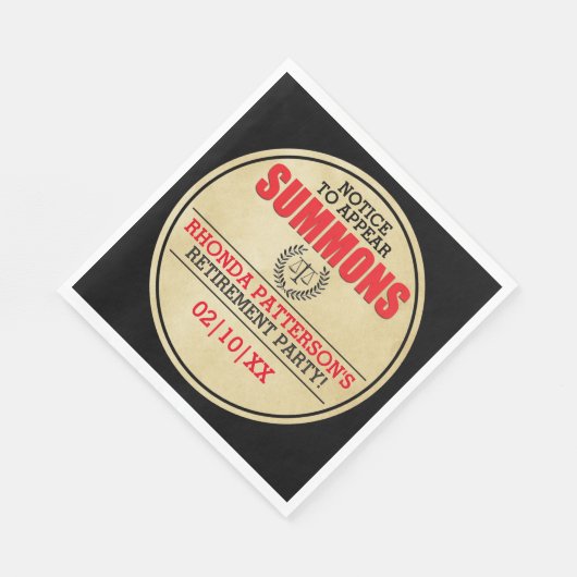 Serviette En Papier Partie de retraite convoquée (Coin)