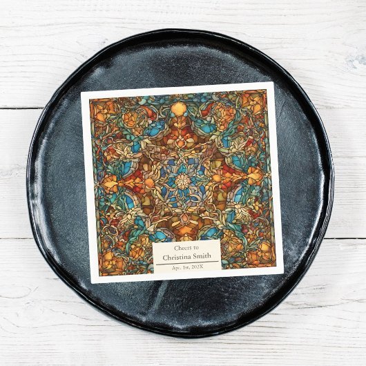 Serviette En Papier Partie de retraite en verre de mosaïque géométriqu