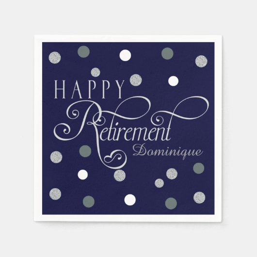 Serviette En Papier Partie de retraite moderne de la Marine, serviette (Devant)