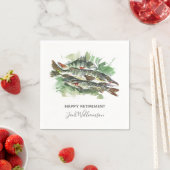 Serviette En Papier Partie de retraite | Poisson d'aquarelle (En situation)