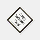 Serviette En Papier Partie de retraite Simple Noir, Blanc et Or (Coin)