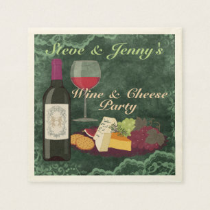 Serviette En Papier Partie de vin et de fromage