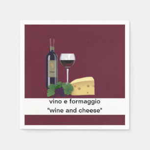 Serviette En Papier Partie de vin et de fromage