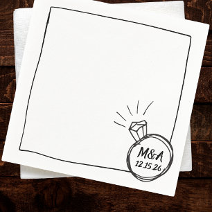 Serviette En Papier Partie d'engagement de l'anneau de diamant personn