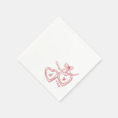 Serviette En Papier Partie d'engagement du Mariage rouge Pendentif du  (Coin)