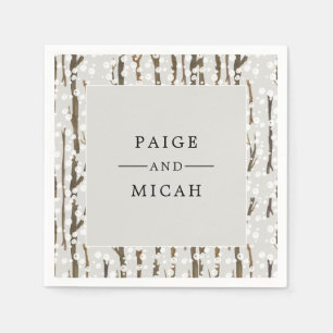 Serviette En Papier Partie d'engagement pour les forêts d'hiver
