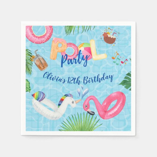 Serviette En Papier Partie du pool (Devant)