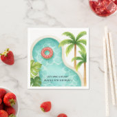 Serviette En Papier Partie du pool d'aquarelles | Enfants Anniversaire (En situation)