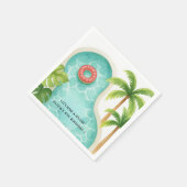 Serviette En Papier Partie du pool d'aquarelles | Enfants Anniversaire (Coin)