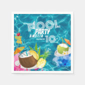 Serviette En Papier Partie du pool | Fête d'anniversaire tropicale (Devant)