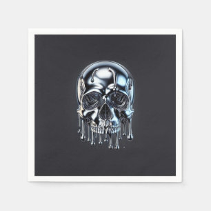 Serviette En Papier Partie Halloween Chrome Liquide Silver Driver Crân