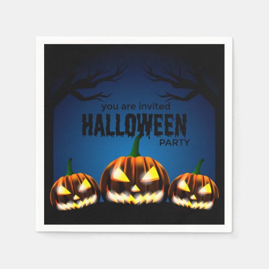 Serviette En Papier partie halloween enregistrer la date (Devant)