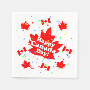 Serviette En Papier Partie heureuse de jour du Canada
