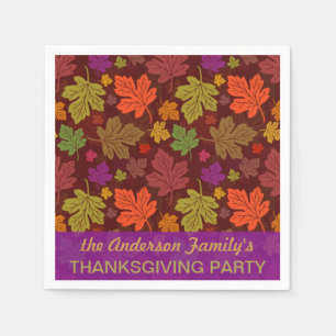 Serviette En Papier Partie personnalisée de thanksgiving d'automne de