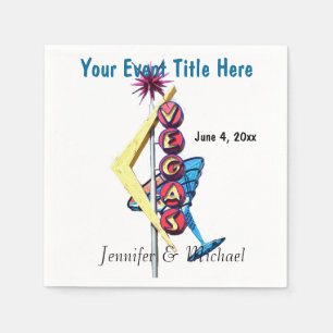 Serviette En Papier Parties d'enseigne au néon de Las Vegas