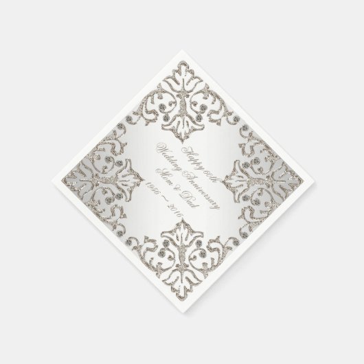 Serviette En Papier Parties scintillant 60e anniversaire de Mariage di (Coin)