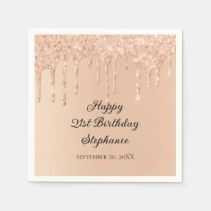 Serviette En Papier Parties scintillant à goutte de Pêche Glam tendanc